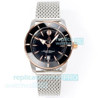 Swiss Replica BLS B31 Breitling Superocean Heritage Black Dial Two-Tone Steel Watch 
